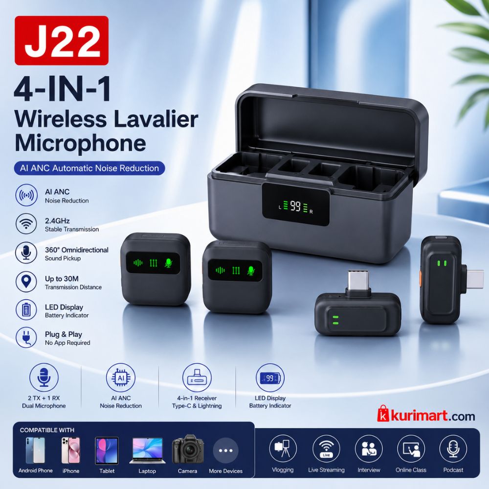 Powerful Capture J22 4 in 1 Wireless Lavalier Microphone Buy