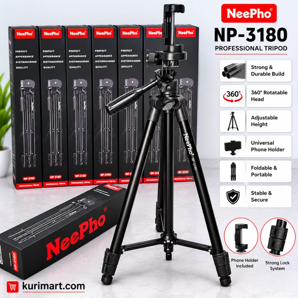 Premium Neepho NP-3180 Tripod Phone Camera Stand Buy Today
