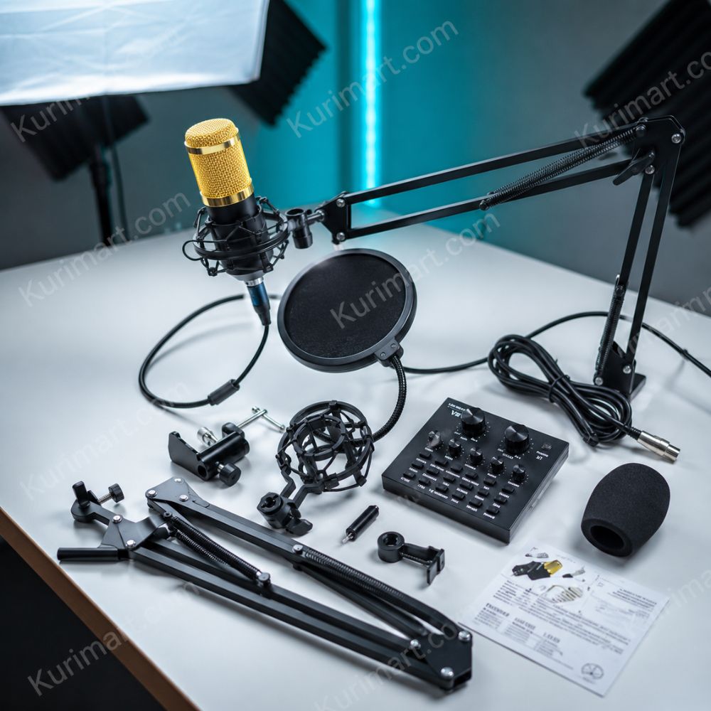 Top Rated BM800 Professional Microphone Combo with V8 Sound Card