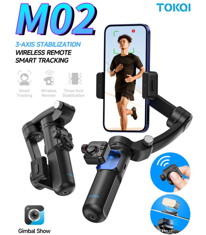 TOKQI M02 Handheld 3-Axis Gimbal Stabilizer Anti Shake Video Record Stabilizer