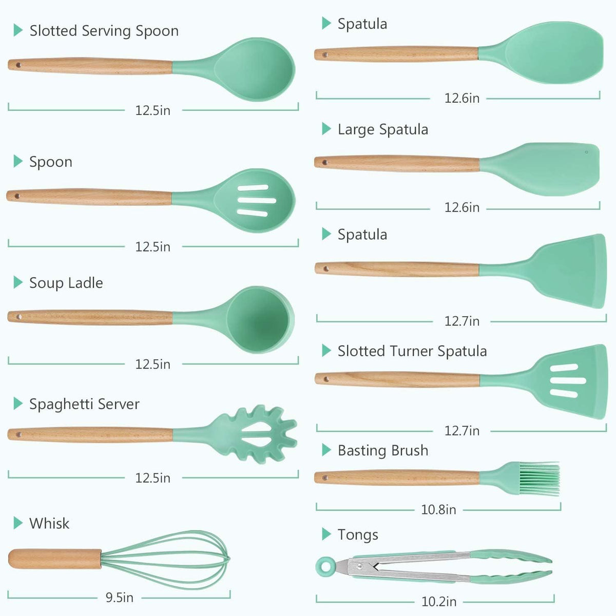 12 PCS Silicone Cooking Tools Kitchen Utensils Set