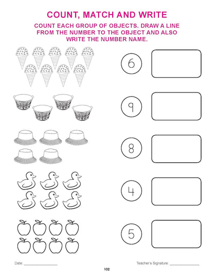 Kindergarten Maths Practice Book