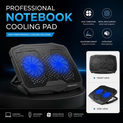 TCLP 88 Cooling Pad For 13-17 Inch Laptops Gaming Notebook