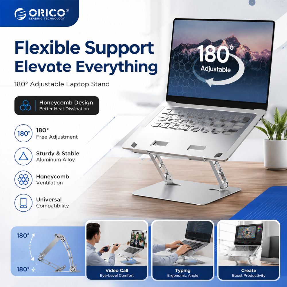 Amazing ORICO LST02 Adjustable Foldable Laptop Stand