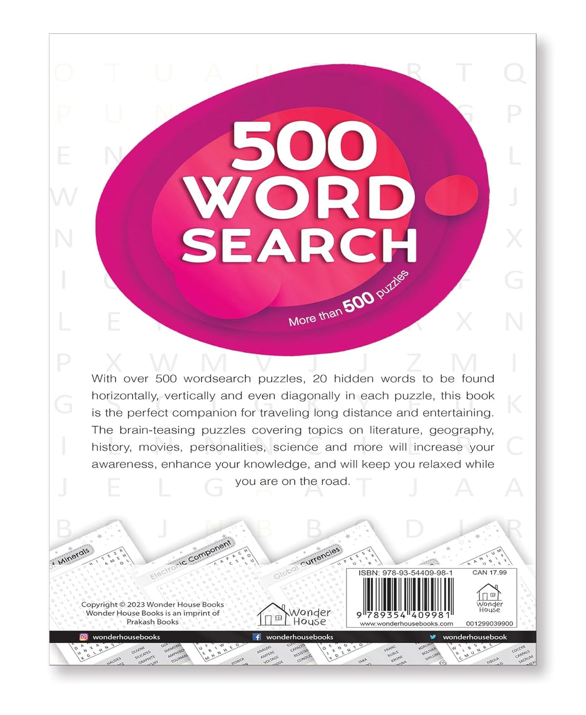 500 Word Search Bind-Up By Wonder House Books