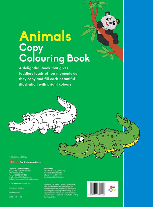 Animals Copy Colouring Book by Om Books