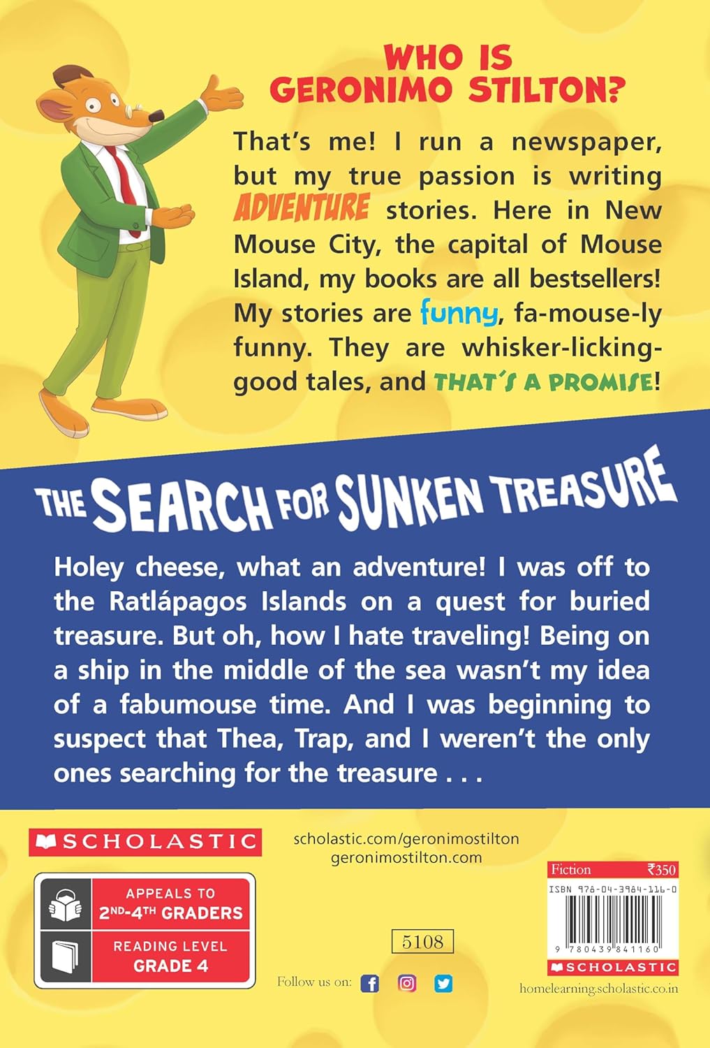GERONIMO STILTON #25 THE SEARCH FOR SUKEN TREASURE