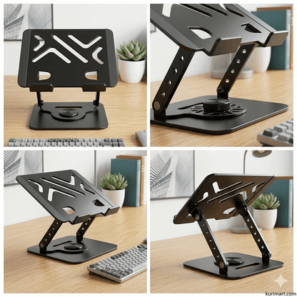 Upgrade Comfort with Powerful SG-19 360° Rotating Aluminum Foldable Laptop Stand