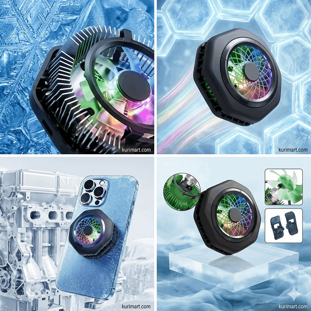 HK-4 Pro Phone Cooling Fan – Super Fast Magnetic Radiator Cooler for Lag-Free Gaming Experience
