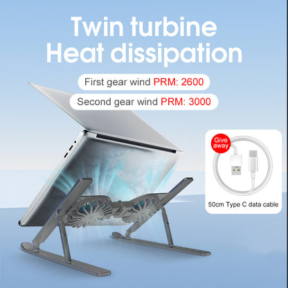 RGB Full Color Desk Adjustable Laptop Stand with Cooling Fan