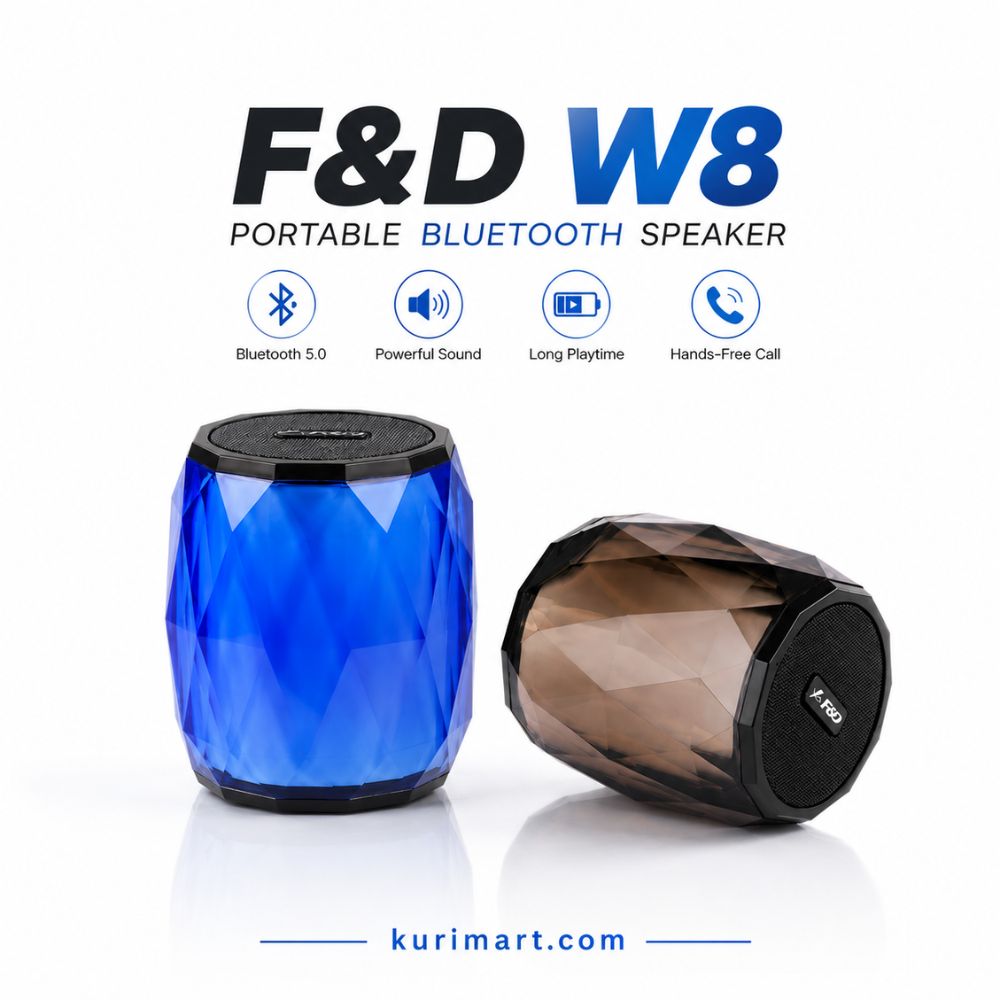 Premium F&D W8 Portable Bluetooth Speaker with RGB Sound