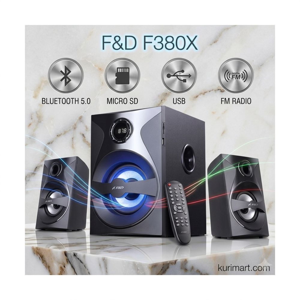 Upgrade Audio with F&D F380 X 2.1 Bluetooth Speakers