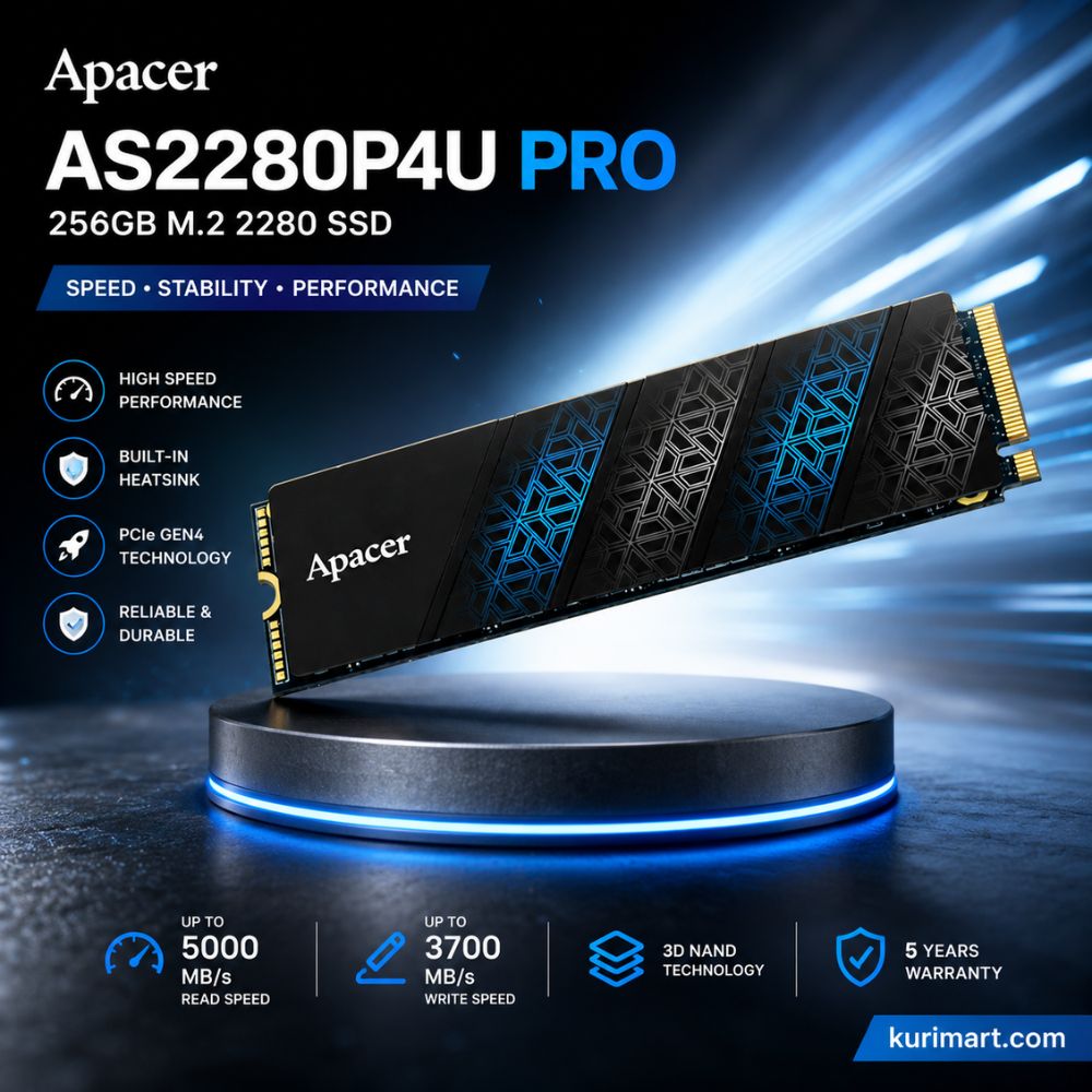 Upgrade Fast Apacer AS2280P4U PRO 256GB M.2 2280 SSD With Heatsink
