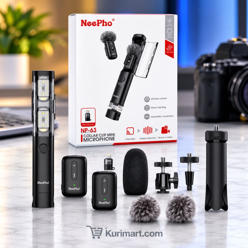 Capture Crystal Clear Audio with NeePho NP-63 Wireless Lavalier Mic
