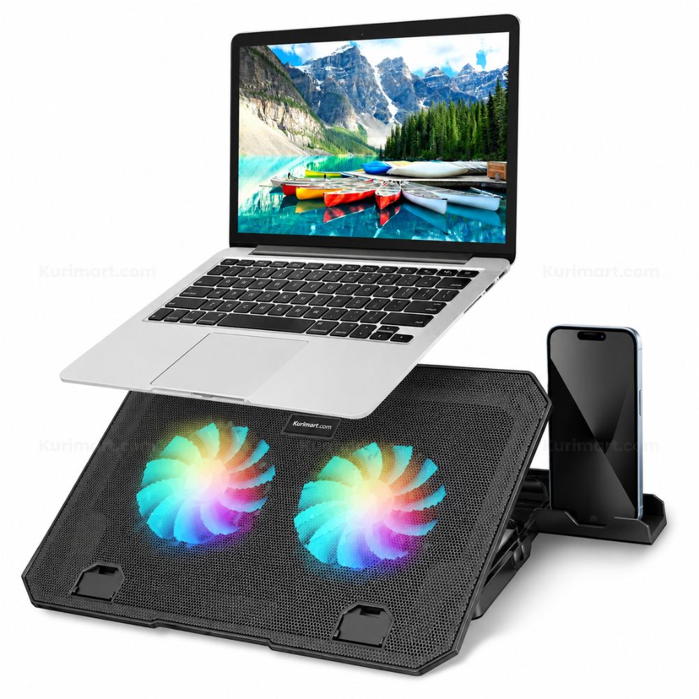 Powerful Fantech NC14 Laptop Cooler with Phone Holder