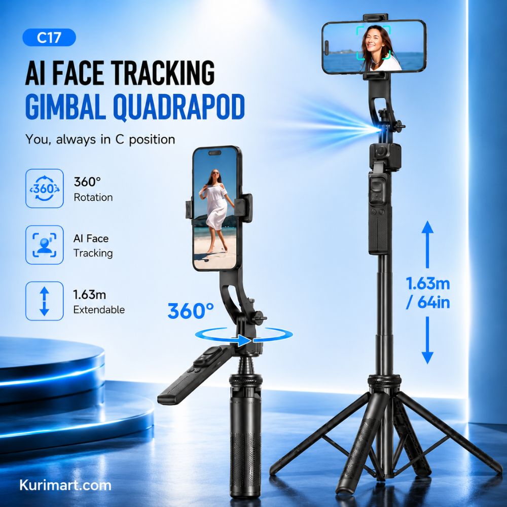 Upgrade Videos with YE C17 AI Face Tracking Gimbal Tripod