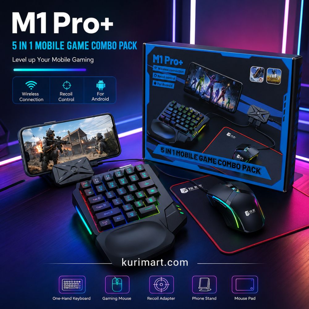 Boost Mobile Gaming Performance with 5 in 1 Bluetooth Gaming Keyboard Mouse Converter Combo
