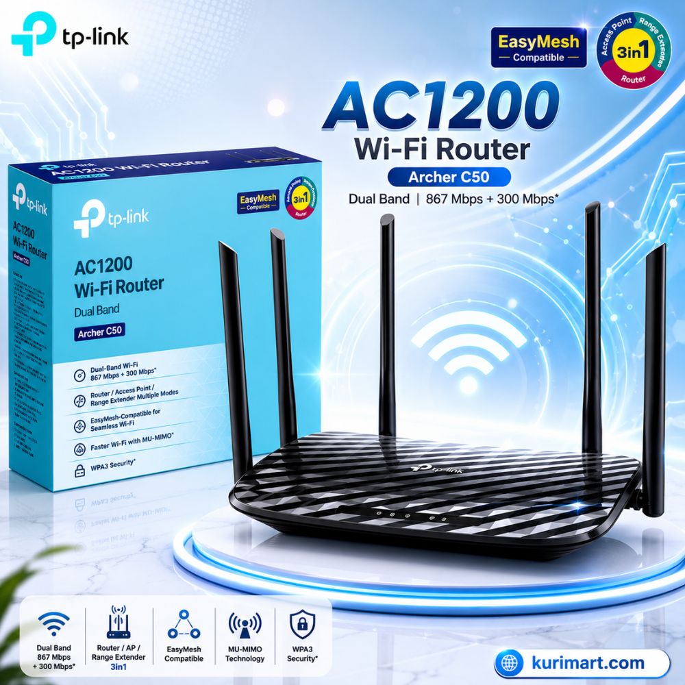 TP-Link Archer C50 AC1200 Dual Band Router Fast Stable WiFi
