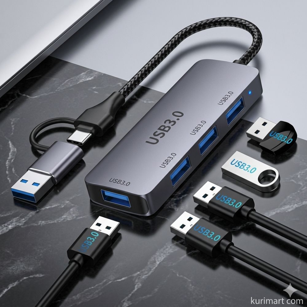 Fast Hyper USB 3.0 4 Ports Hub Expands Connectivity
