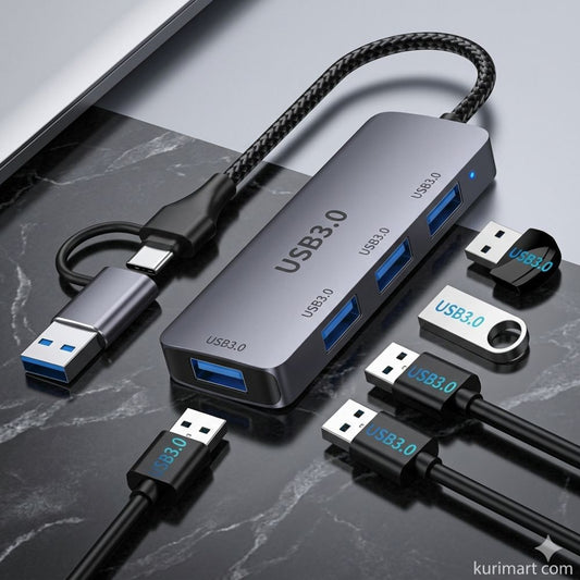 Fast Hyper USB 3.0 4 Ports Hub Expands Connectivity
