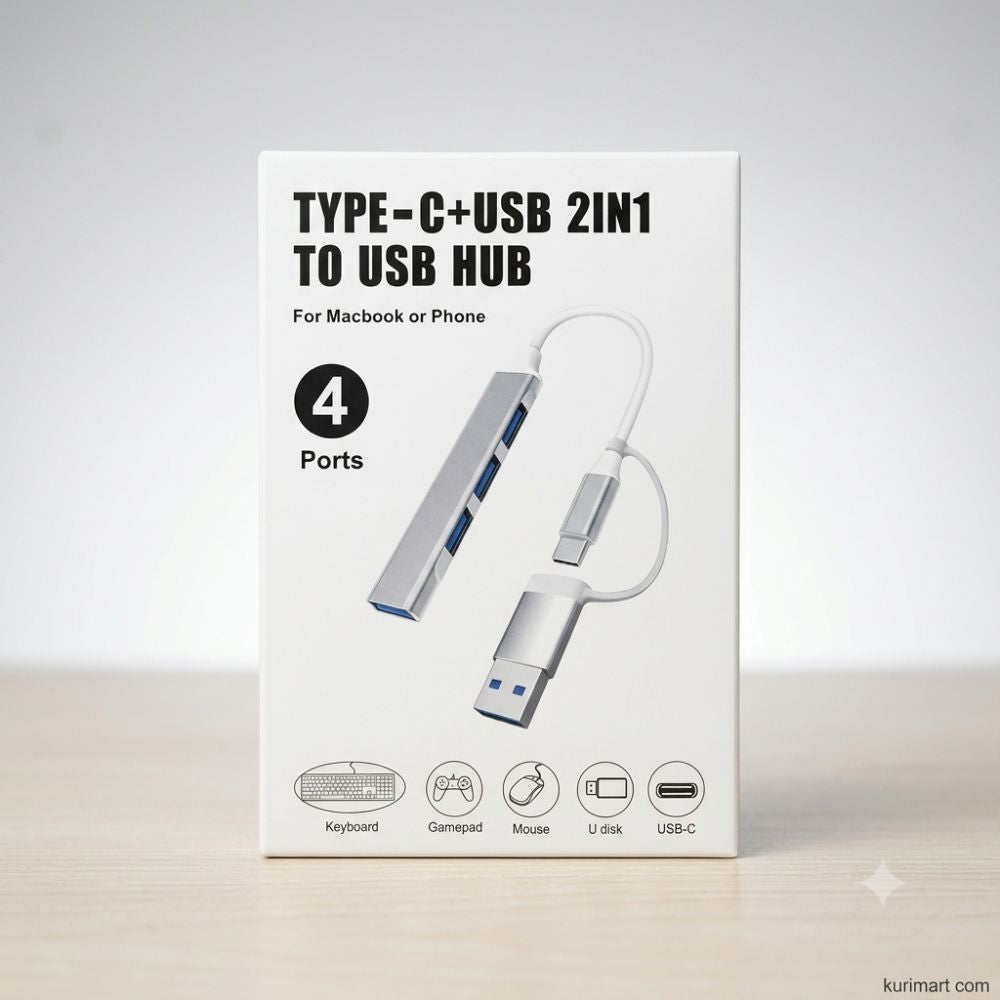 Ultimate Type C 4 Port USB Hub Cable for Fast Expansion