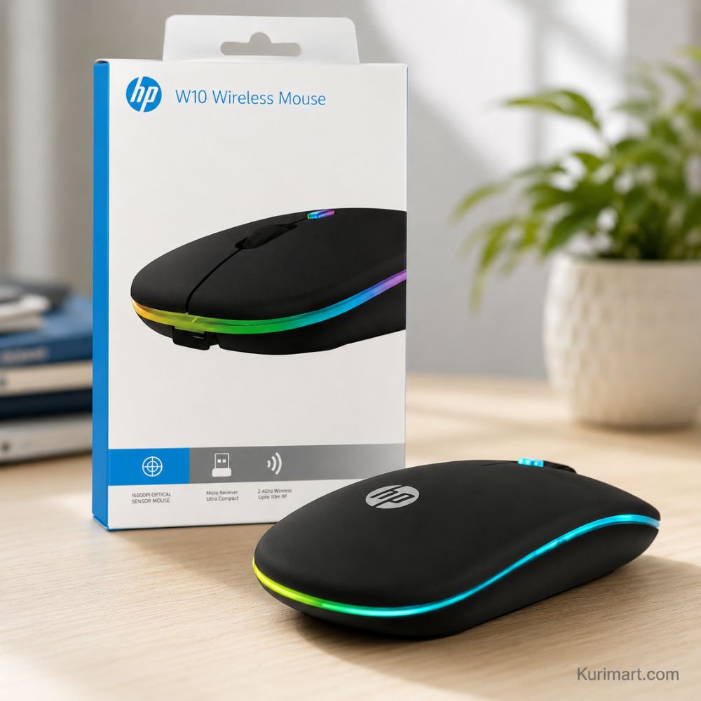 Powerful HP W10 RGB Wireless Mouse with Rechargeable Battery
