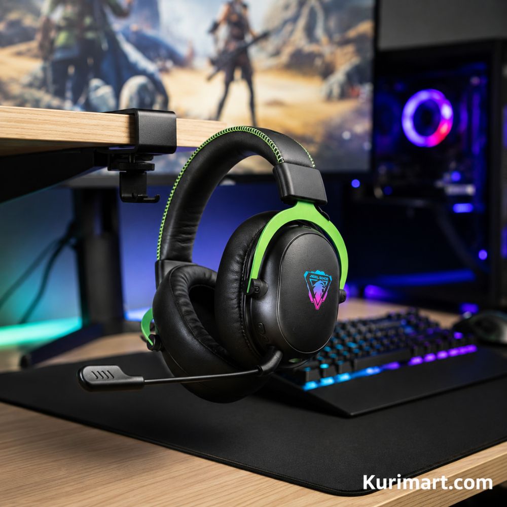 JEDEL GH-838 Tri-Mode RGB Gaming Headset Wireless Bluetooth 5.3 Low Latency Gaming Headphones